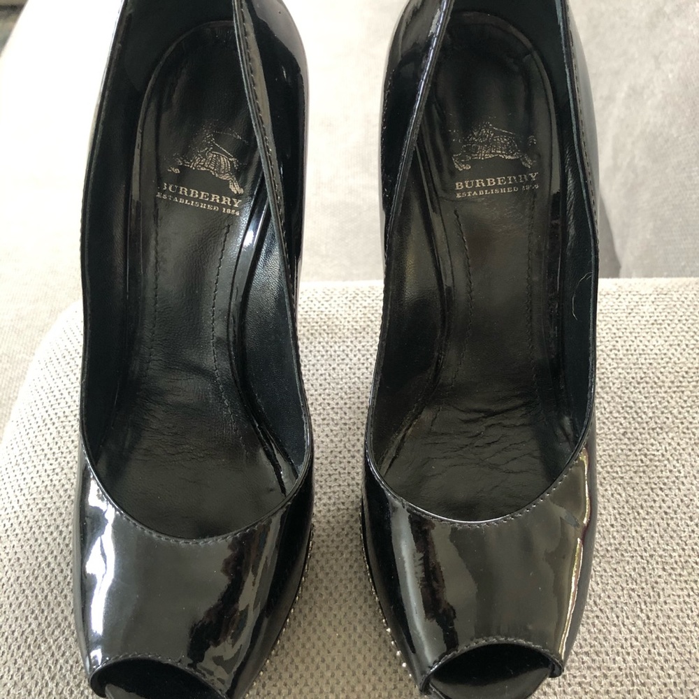 Authentic Patent Leather Burberry Studded Heels - Picture 2 of 4